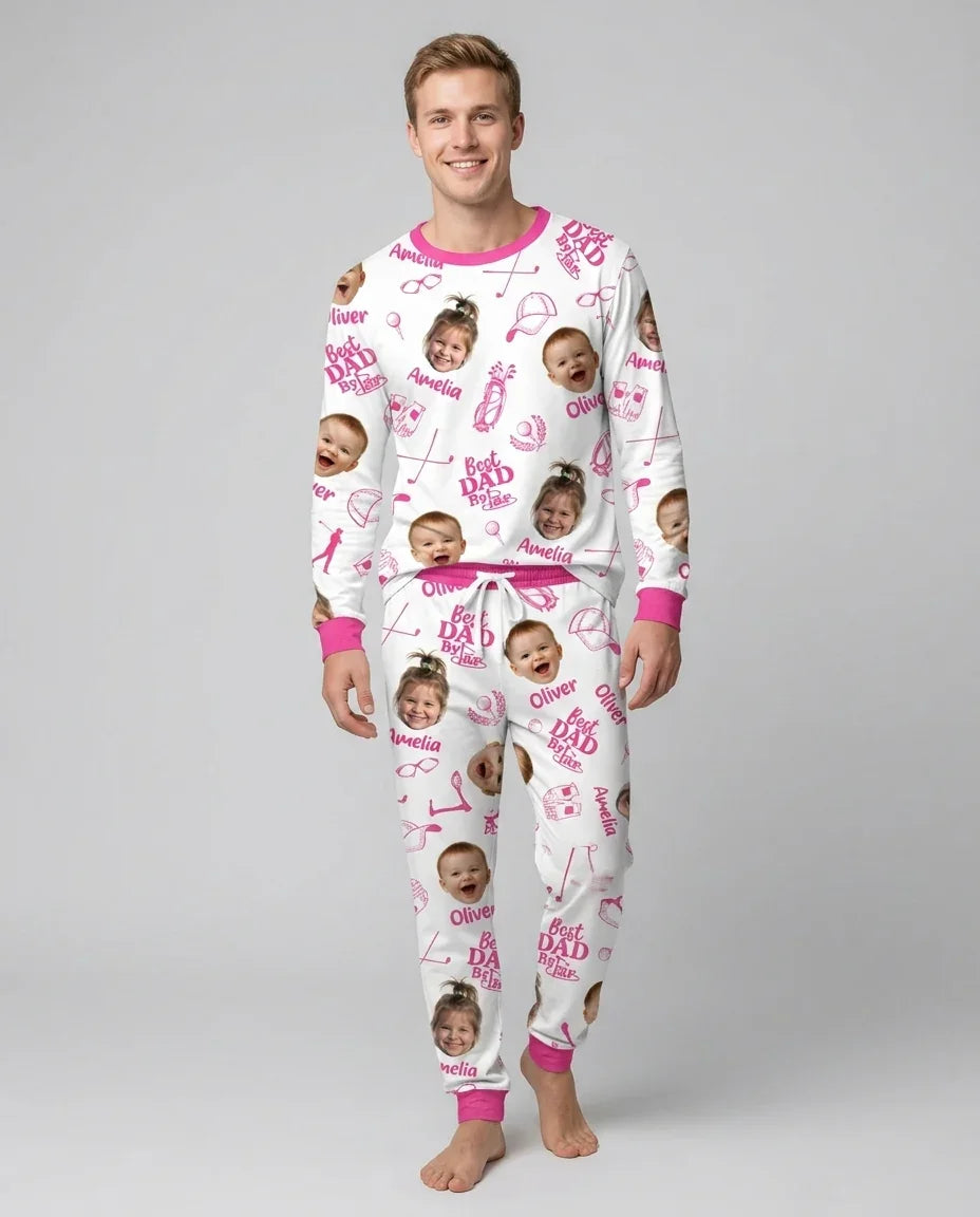 Custom Photo Best Dad By Par Bamboo Men's Pajama Set