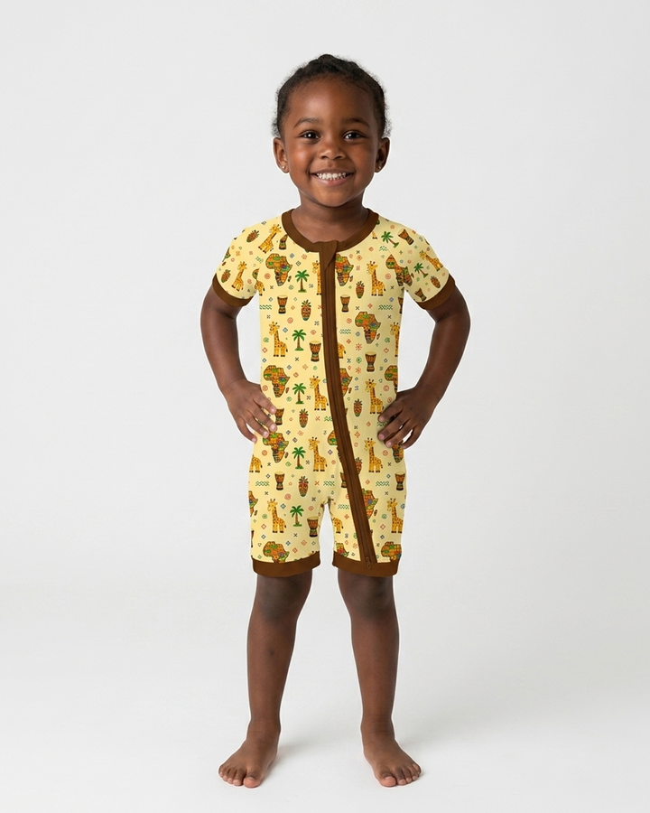 African Culture Bamboo Shorty Zippy