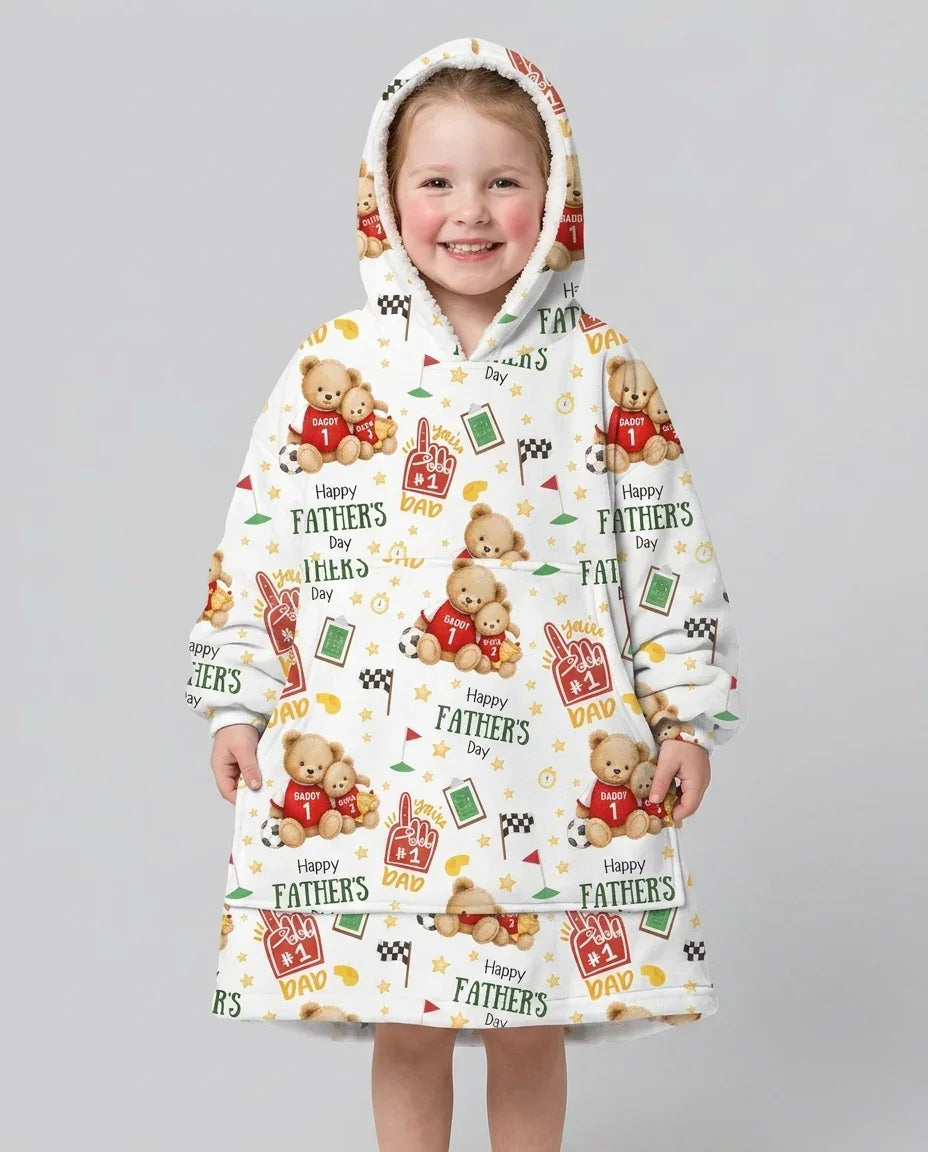 You're #1 Dad Daddy & Me Matching Bamboo Blanket Hoodie