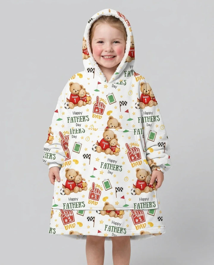 You're #1 Dad Daddy & Me Matching Bamboo Blanket Hoodie