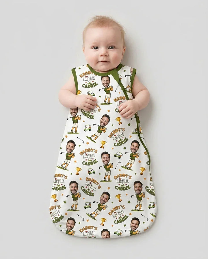 Custom Photo Daddy's Little Caddie Daddy & Me Matching Bamboo Sleep Bag