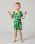Little Builder Construction Zone Bamboo Two Piece Short Sleeve Shorts Pajama Set