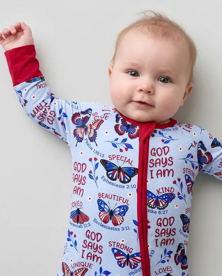 God Says I Am - Liberty Wings Custom Name Bamboo Convertible Zippy