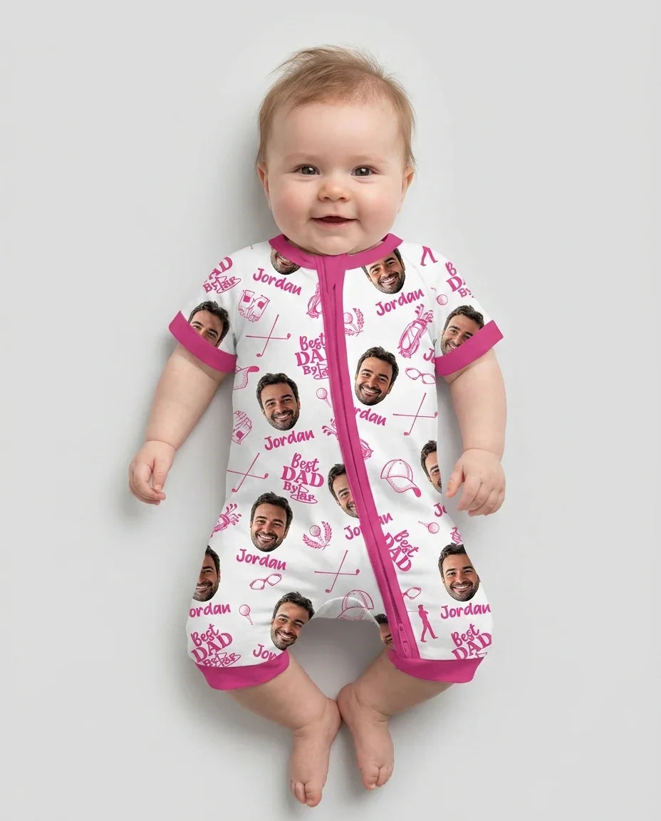 Custom Photo Best Dad By Par Bamboo Shorty Zippy