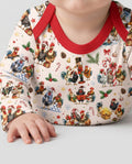 Funny Roosters On Christmas Bamboo Bodysuit