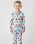 Patriotic 4th of July Highland Cow Bamboo Two Piece Long Sleeve Pajama Set