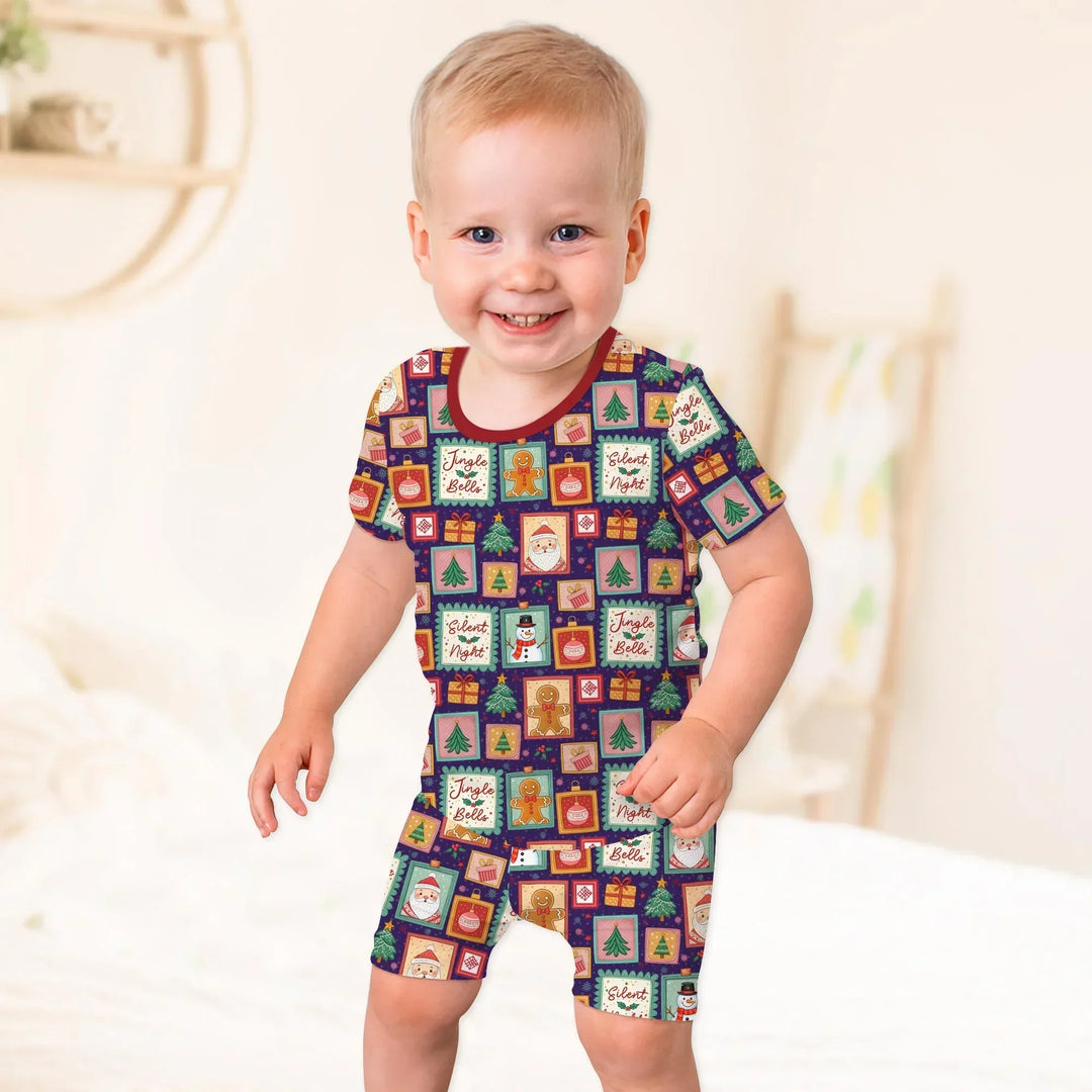 Magical Christmas Night Bamboo Two Piece Short Sleeve Shorts Pajama Set