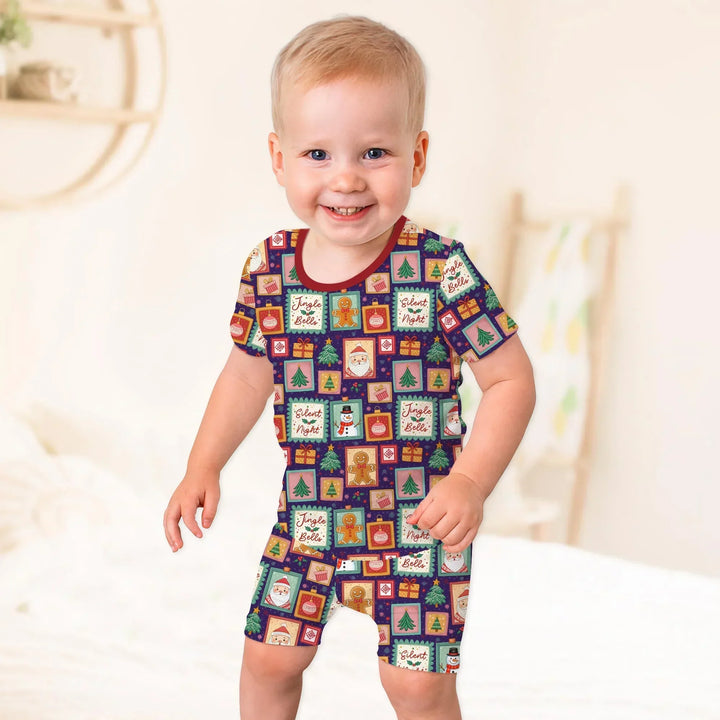 Magical Christmas Night Bamboo Two Piece Short Sleeve Shorts Pajama Set