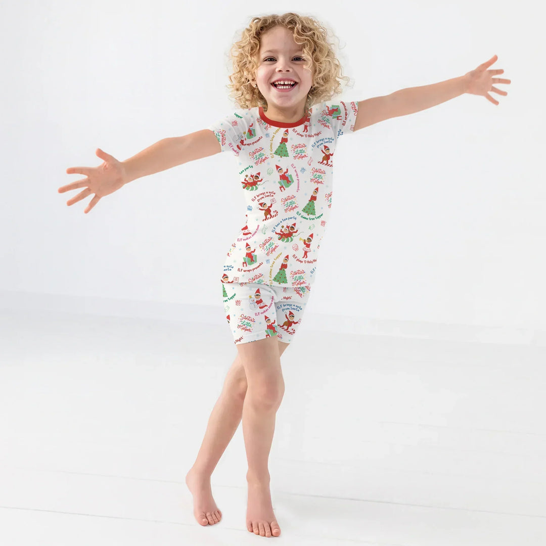Christmas Elf Bamboo Two Piece Short Sleeve Shorts Pajama Set