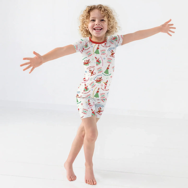 Christmas Elf Bamboo Two Piece Short Sleeve Shorts Pajama Set