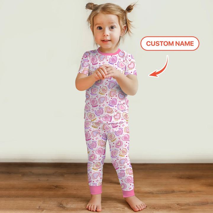 God Says I Am Sweet Heart Matching Mommy & Baby Bamboo Two Piece Short Sleeve Pajama Set