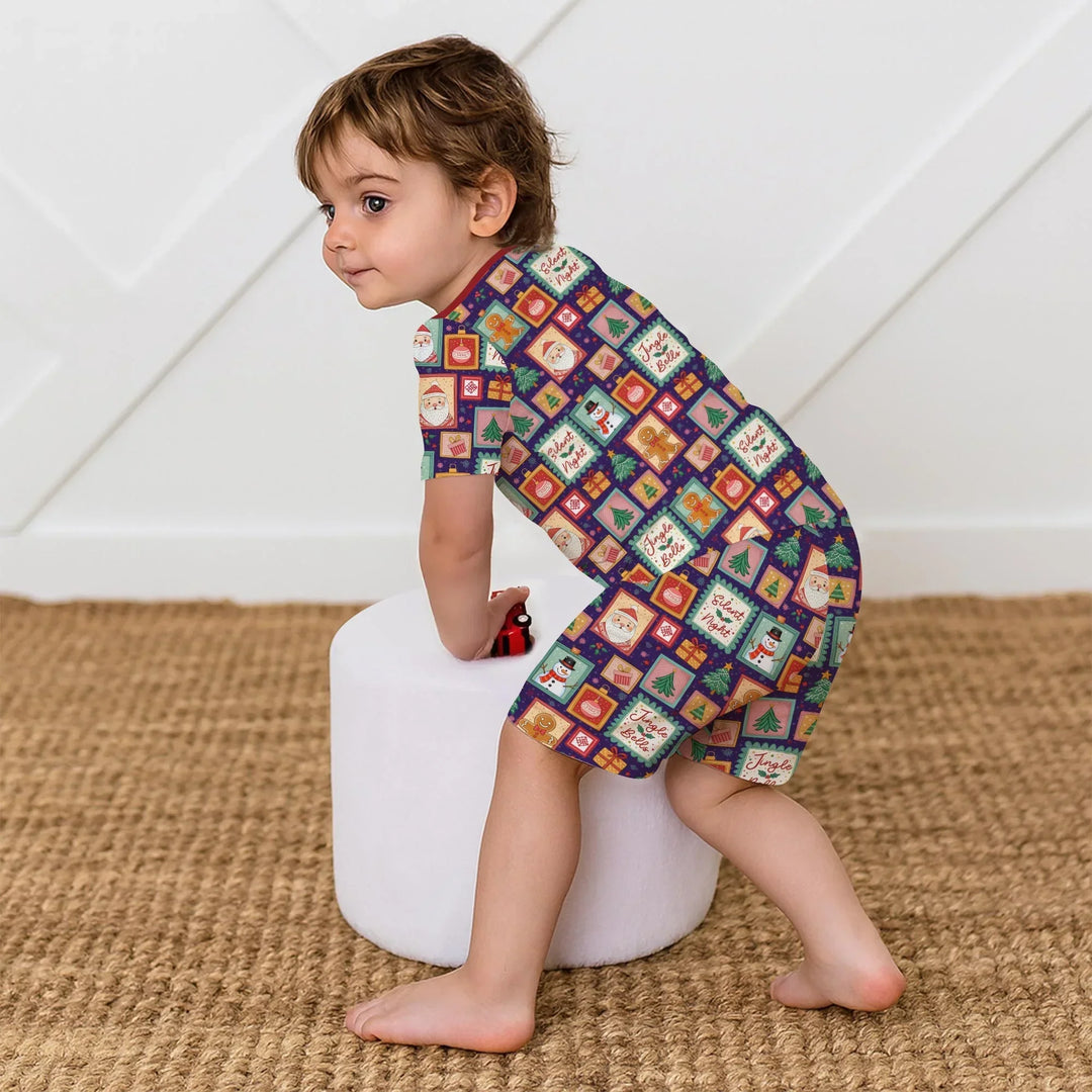 Magical Christmas Night Bamboo Two Piece Short Sleeve Shorts Pajama Set