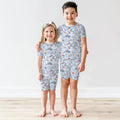Christmas Train Bamboo Two Piece Short Sleeve Shorts Pajama Set