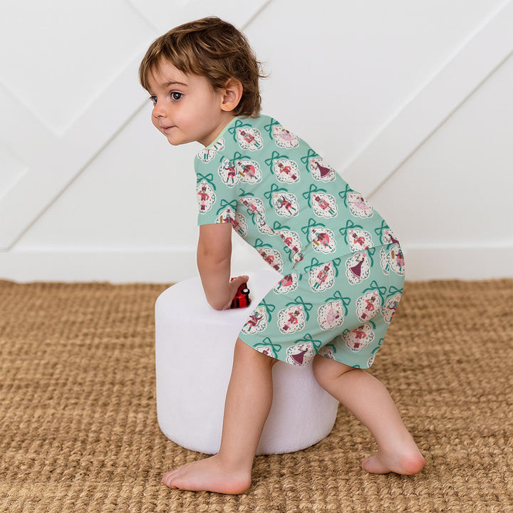The Nutcracker Ballet Christmas Bamboo Two Piece Short Sleeve Shorts Pajama Set