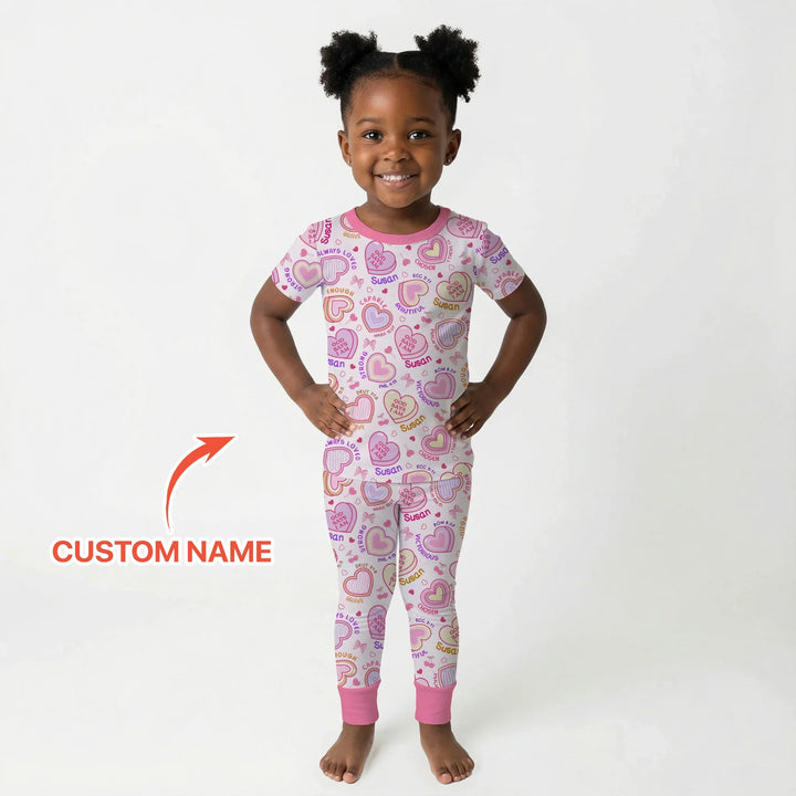 God Says I Am Sweet Heart Matching Mommy & Baby Bamboo Two Piece Short Sleeve Pajama Set