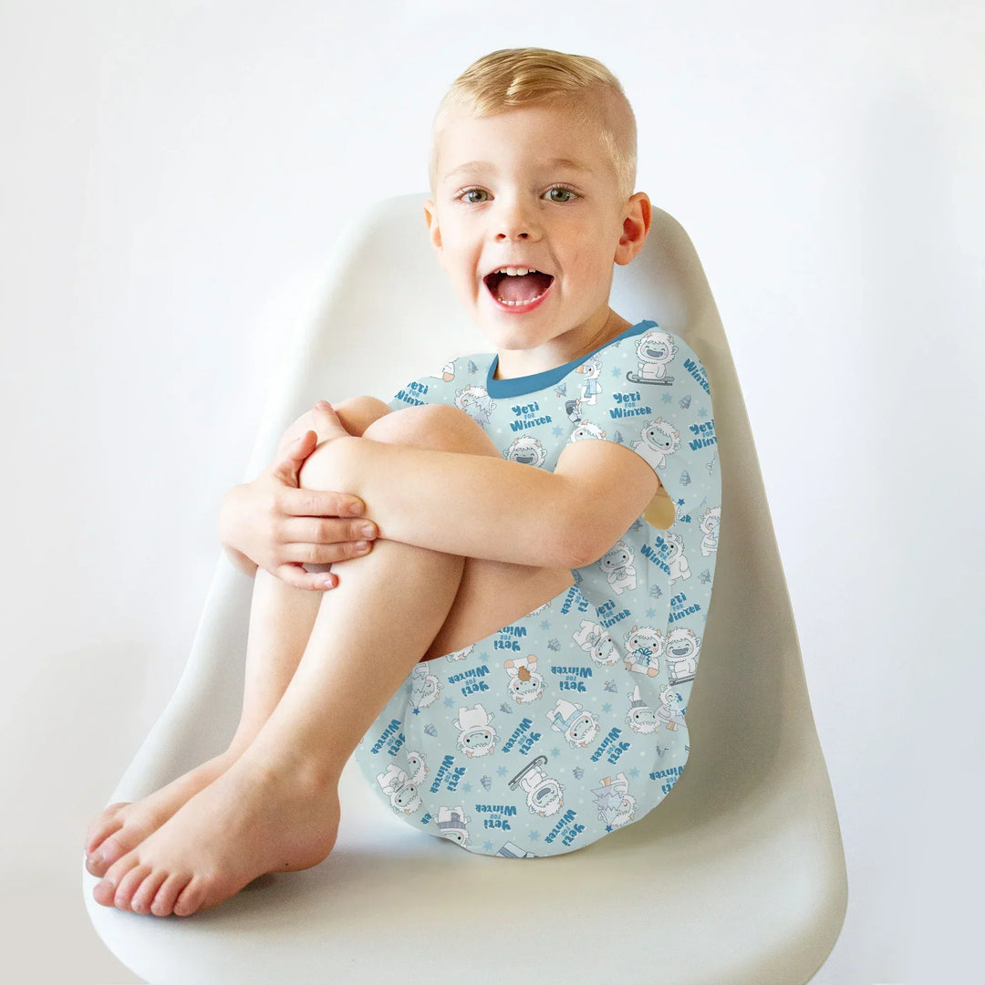 Yeti for Winter Bamboo Two Piece Short Sleeve Shorts Pajama Set