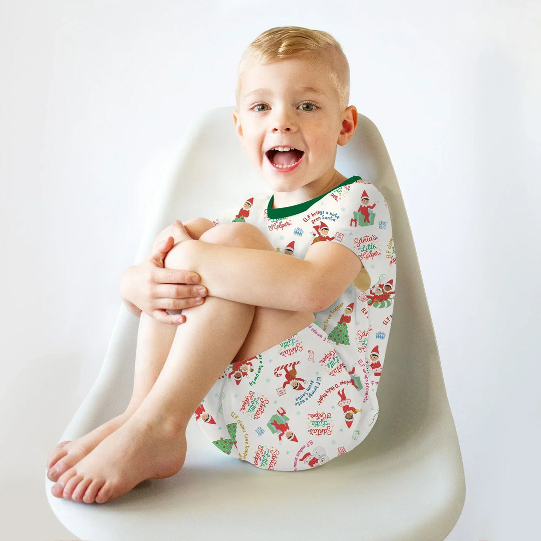 Christmas Elf Bamboo Two Piece Short Sleeve Shorts Pajama Set