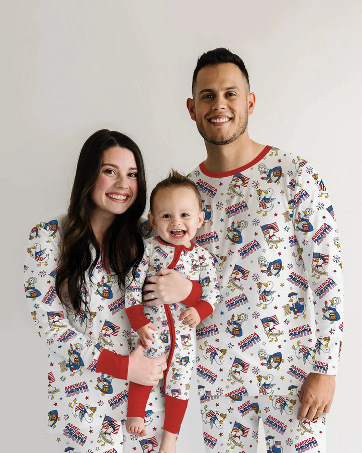 Patriotic Goose Celebrating 250 Years Bamboo Men's Pajama Set