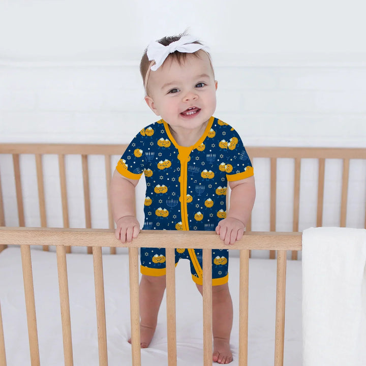Hanukkah Latke Family Matching Bamboo Shorty Zippy