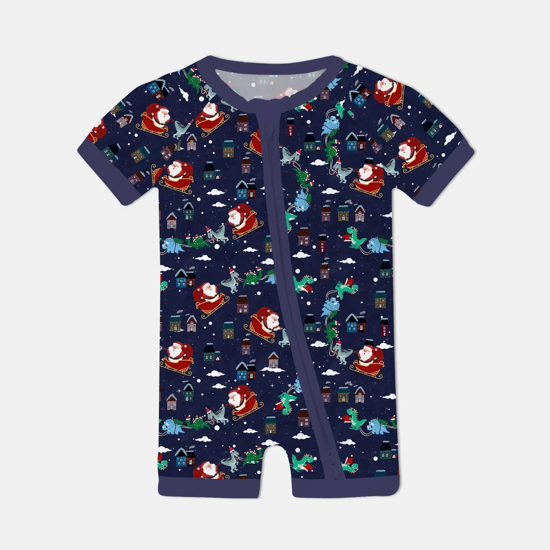 Dinosaurs Santa's sleigh Bamboo Shorty Zippy
