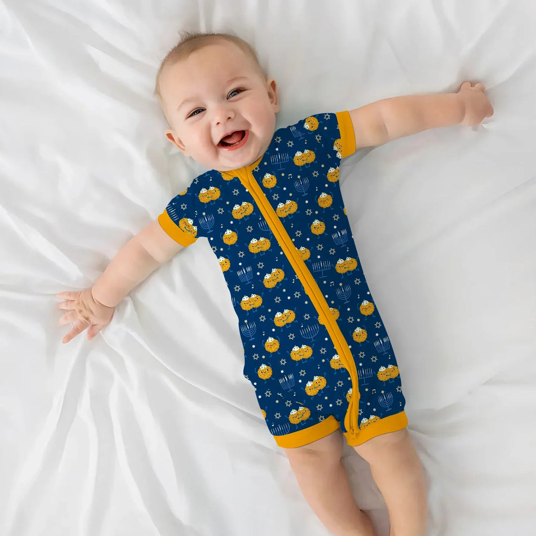 Hanukkah Latke Family Matching Bamboo Shorty Zippy