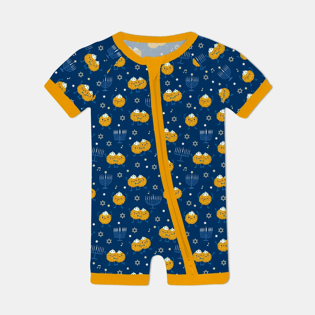Hanukkah Latke Family Matching Bamboo Shorty Zippy