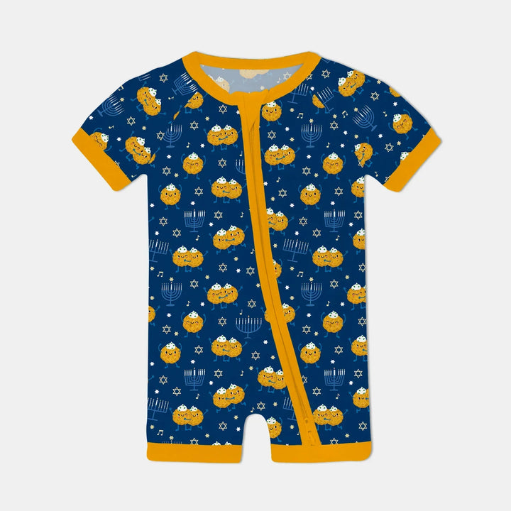 Hanukkah Latke Family Matching Bamboo Shorty Zippy