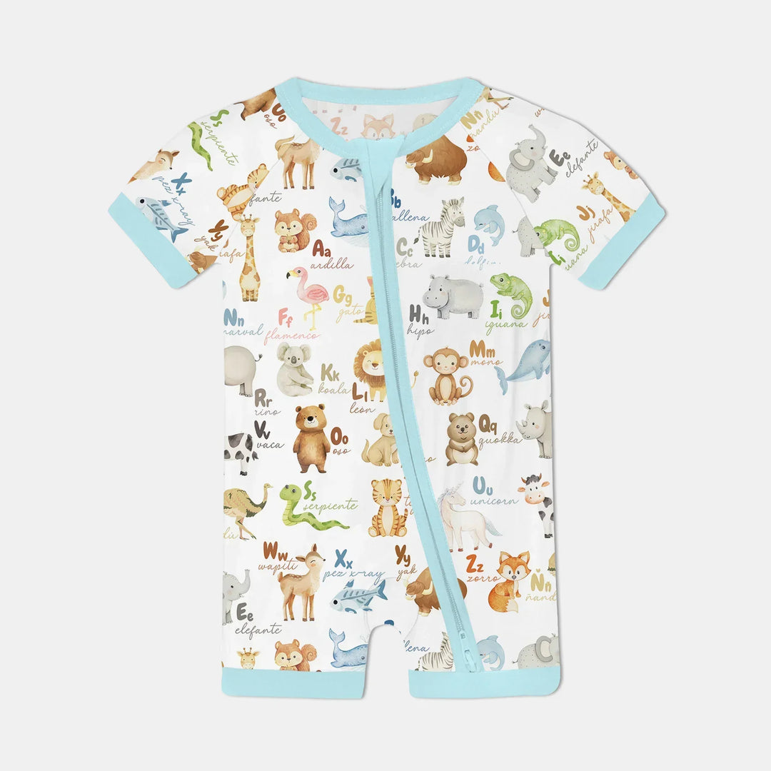 Spanish Alphabet Bamboo Shorty Zippy