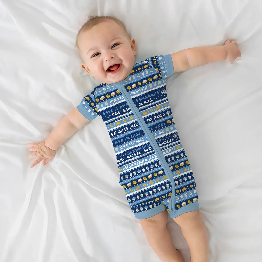 Hanukkah Fair Isle Bamboo Shorty Zippy