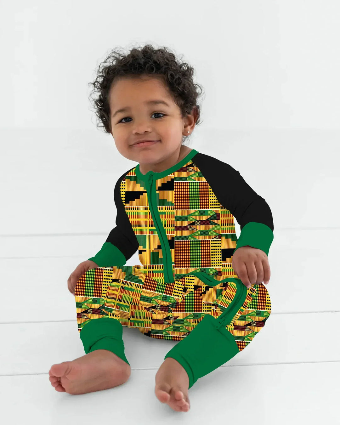 Kente Vibes Family Matching Bamboo Shorty Zippy