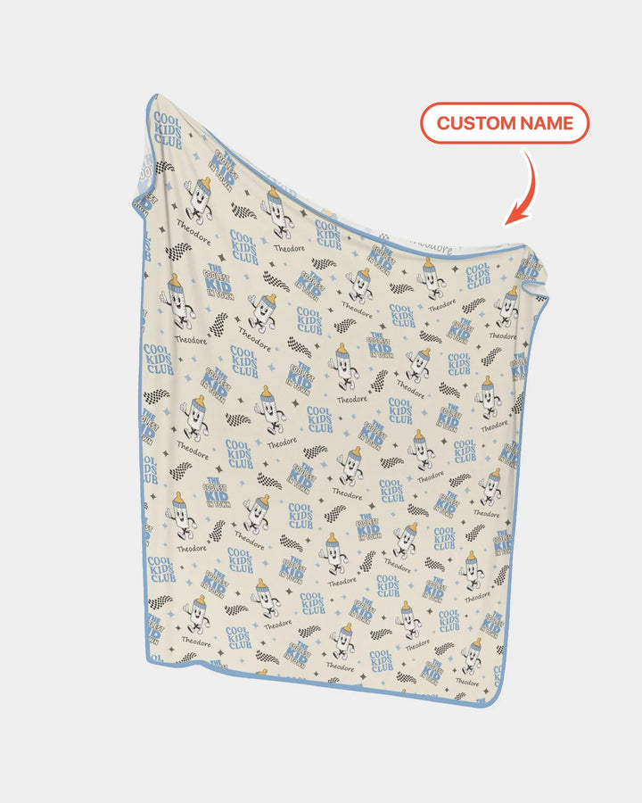 Custom Name Cool Club Daddy & Me Matching Bamboo Blanket