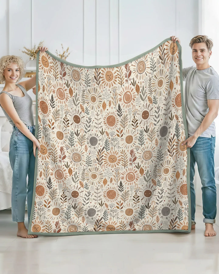 Boho Sunshine Garden Bamboo Blanket