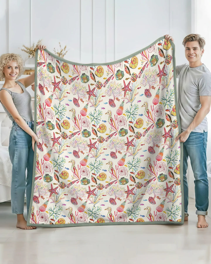 Tropical Reef Whimsy  Bamboo Blanket