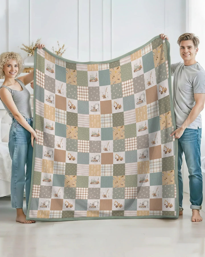 Construction Trucks Bamboo Blanket