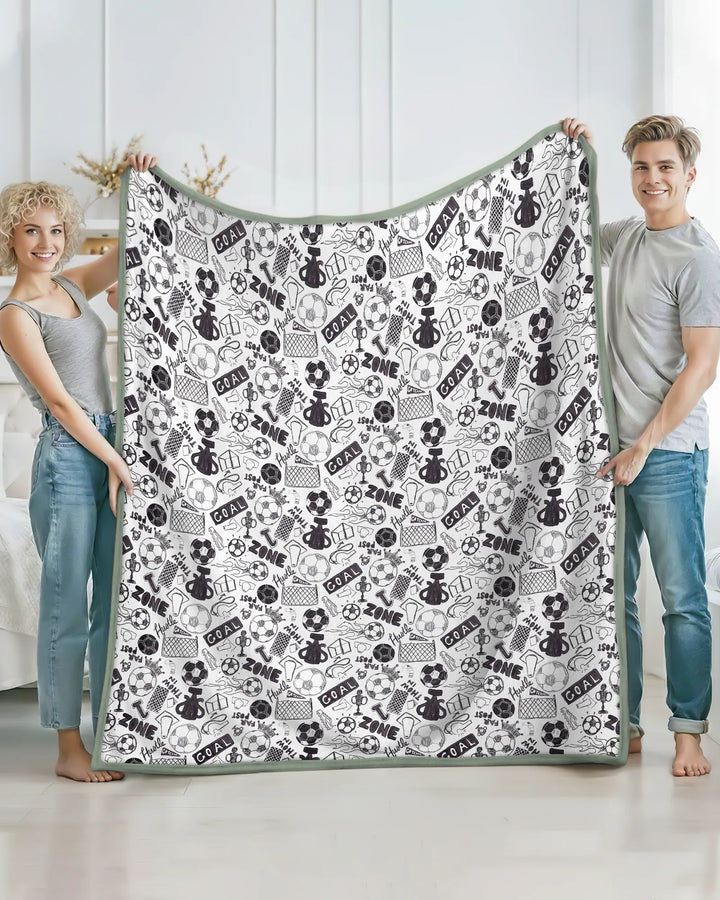Soccer Doodle Bamboo Blanket
