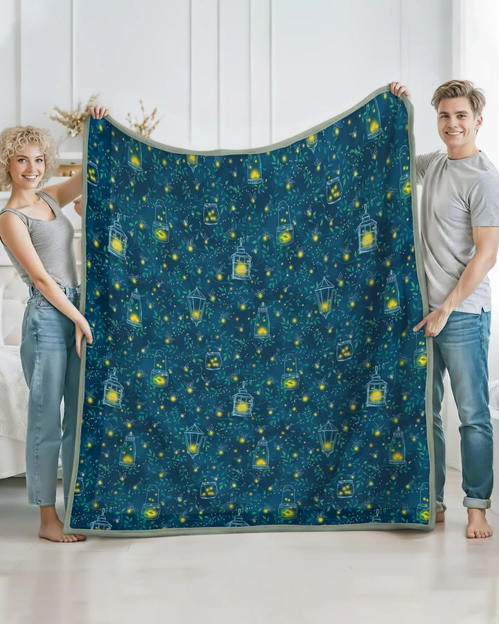 Firefly Lantern Night Bamboo Blanket
