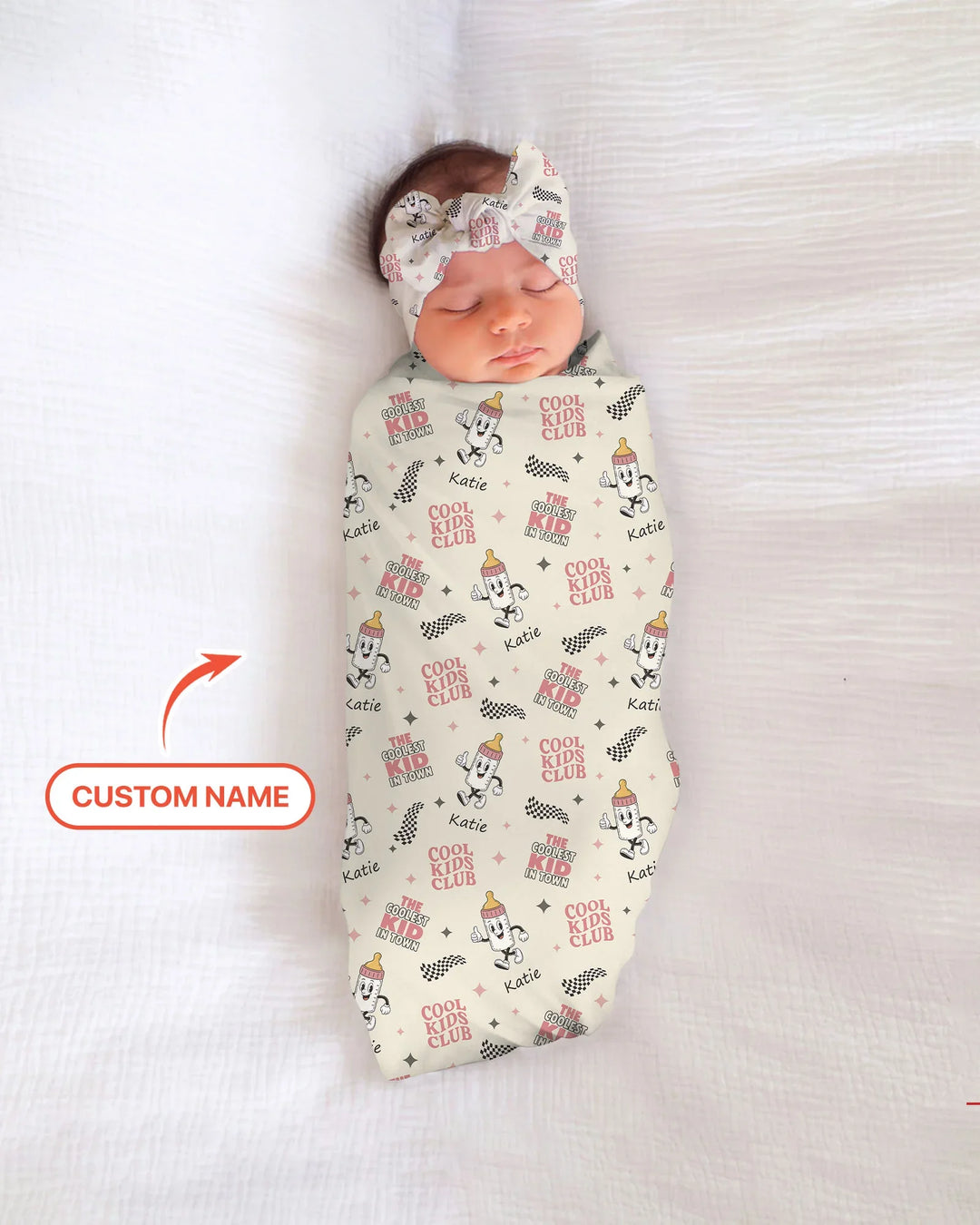 Custom Name Cool Club Daddy & Me Matching swaddle blanket