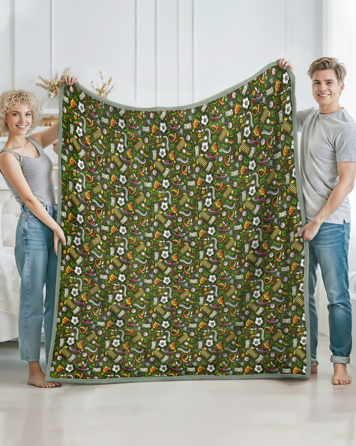 Green Soccer All-Star Bamboo Blanket