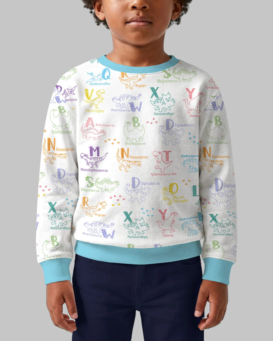 Dino Alphabet ABC Bamboo Crewneck Sweatshirt