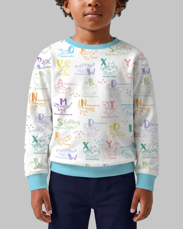 Dino Alphabet ABC Bamboo Crewneck Sweatshirt