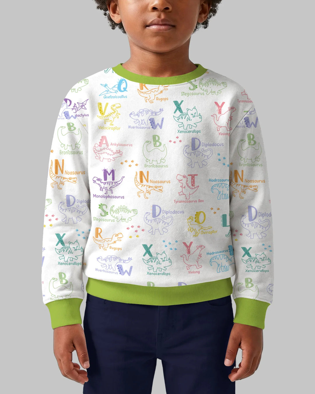 Dino Alphabet ABC Bamboo Crewneck Sweatshirt