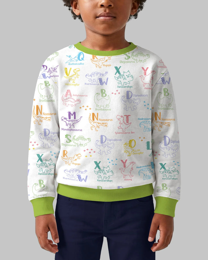 Dino Alphabet ABC Bamboo Crewneck Sweatshirt