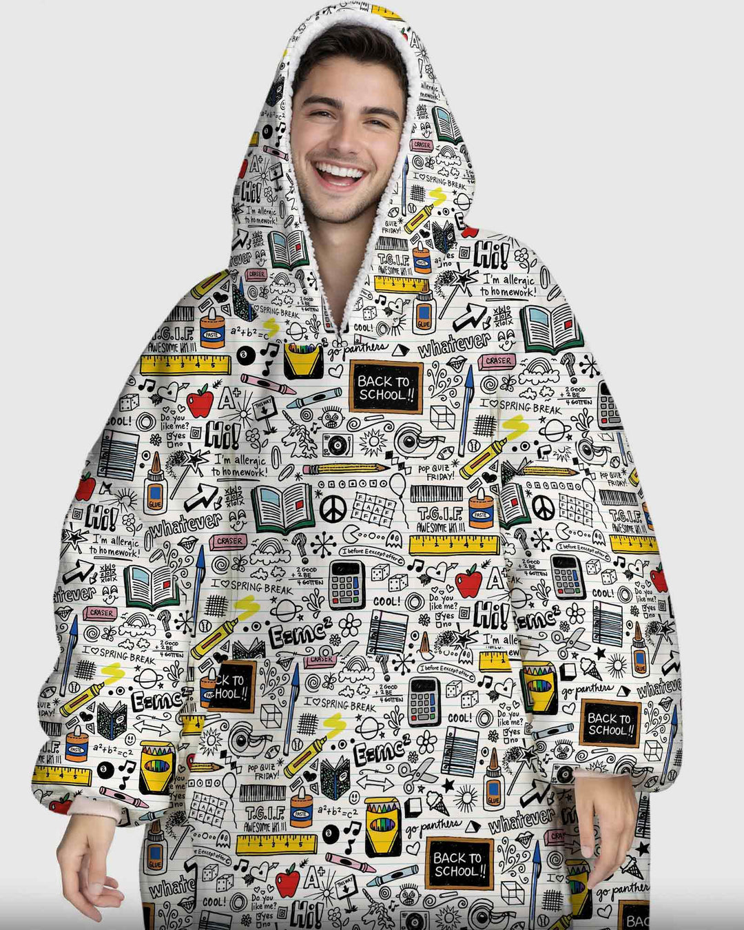 School Days Doodles Bamboo Blanket Hoodie