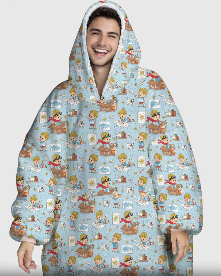 Tiny Explorer Tales Bamboo Blanket Hoodie