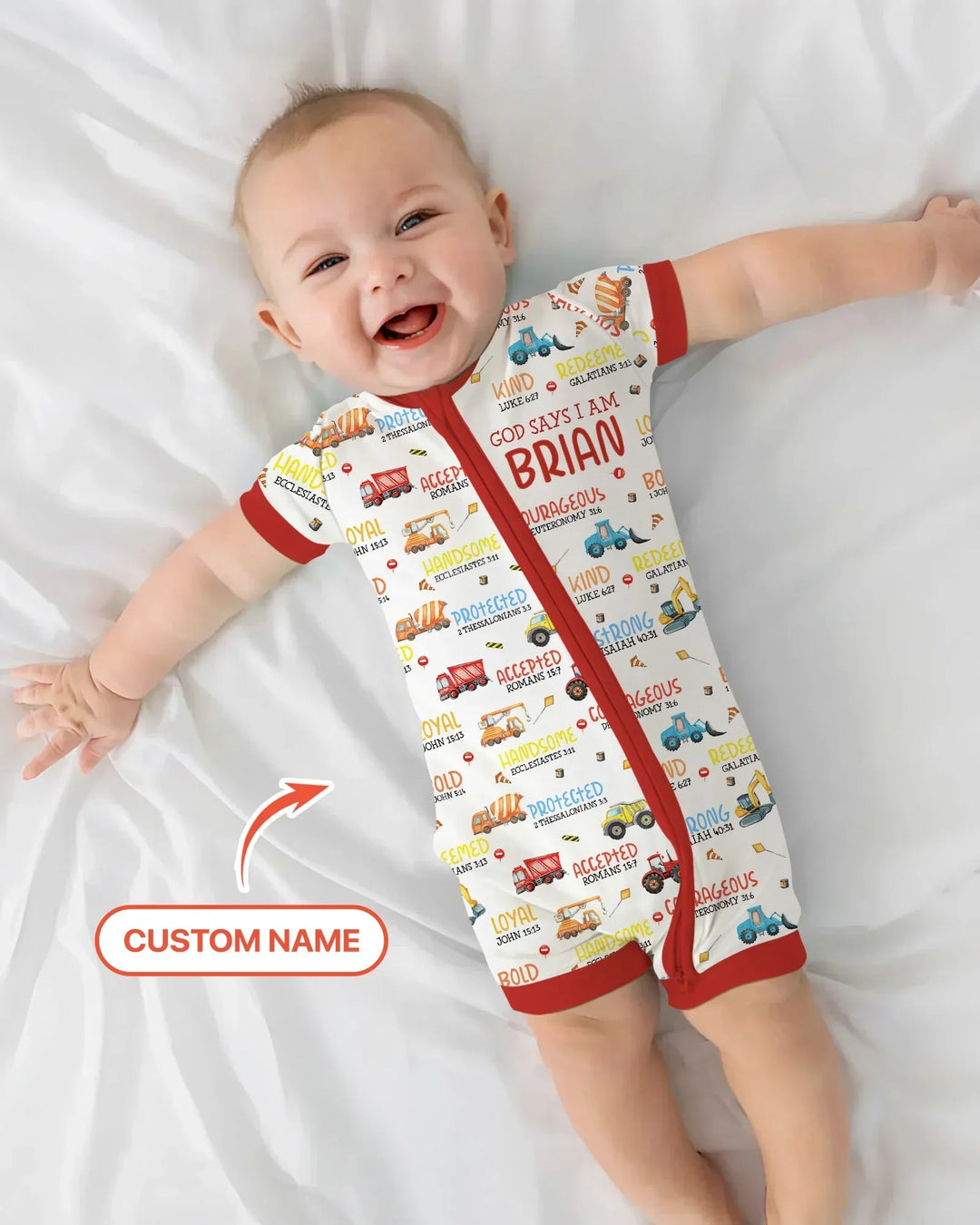 Personalized God Says I Am Little Builder Bamboo Shorty Zippy