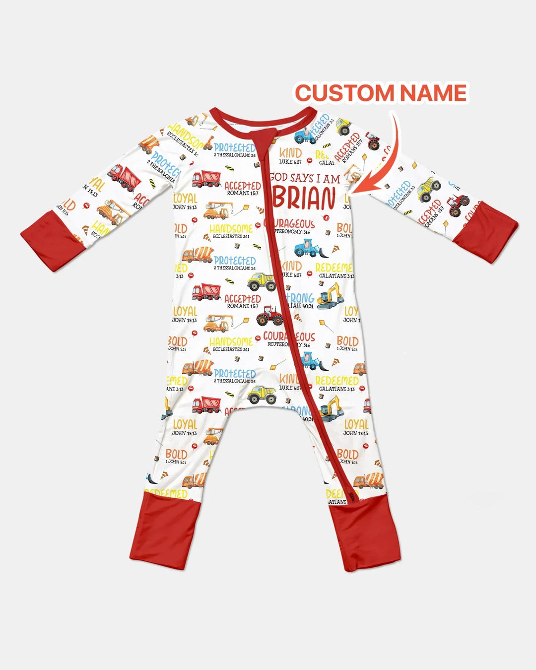 Personalized God Says I Am Little Builder Bamboo Convertible Zippy
