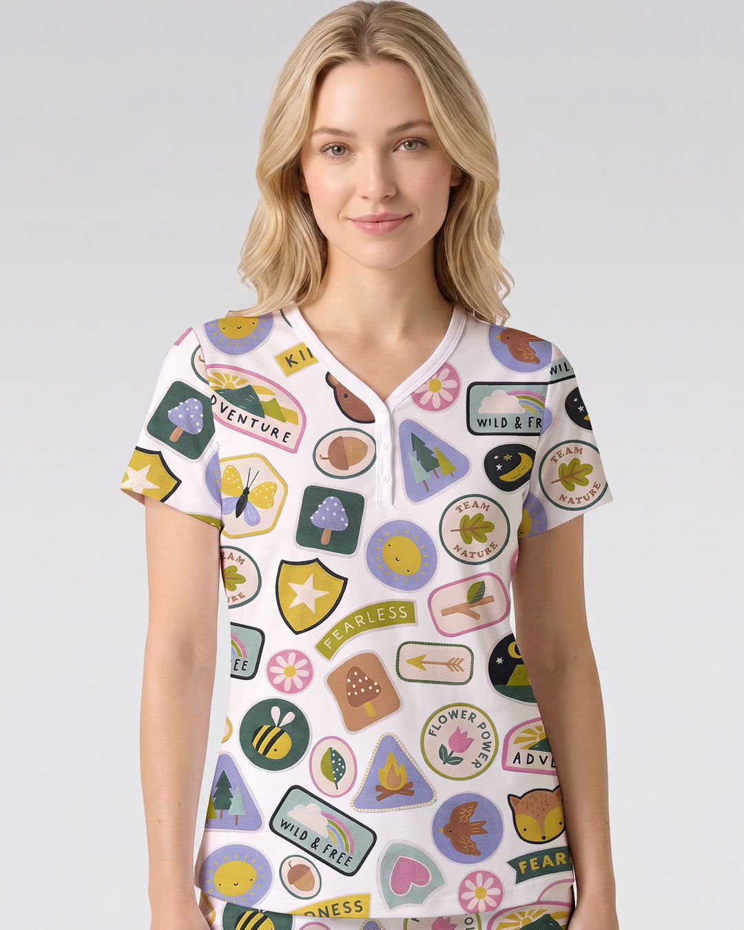 Little Explorer Bamboo Women Short Sleeve Short Pajama Set