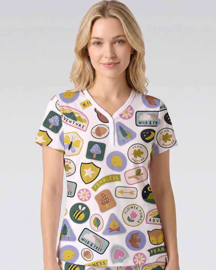 Little Explorer Bamboo Women Short Sleeve Short Pajama Set