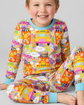 Retro Happy Classroom Bamboo Two Piece Long Sleeve Pajama Set