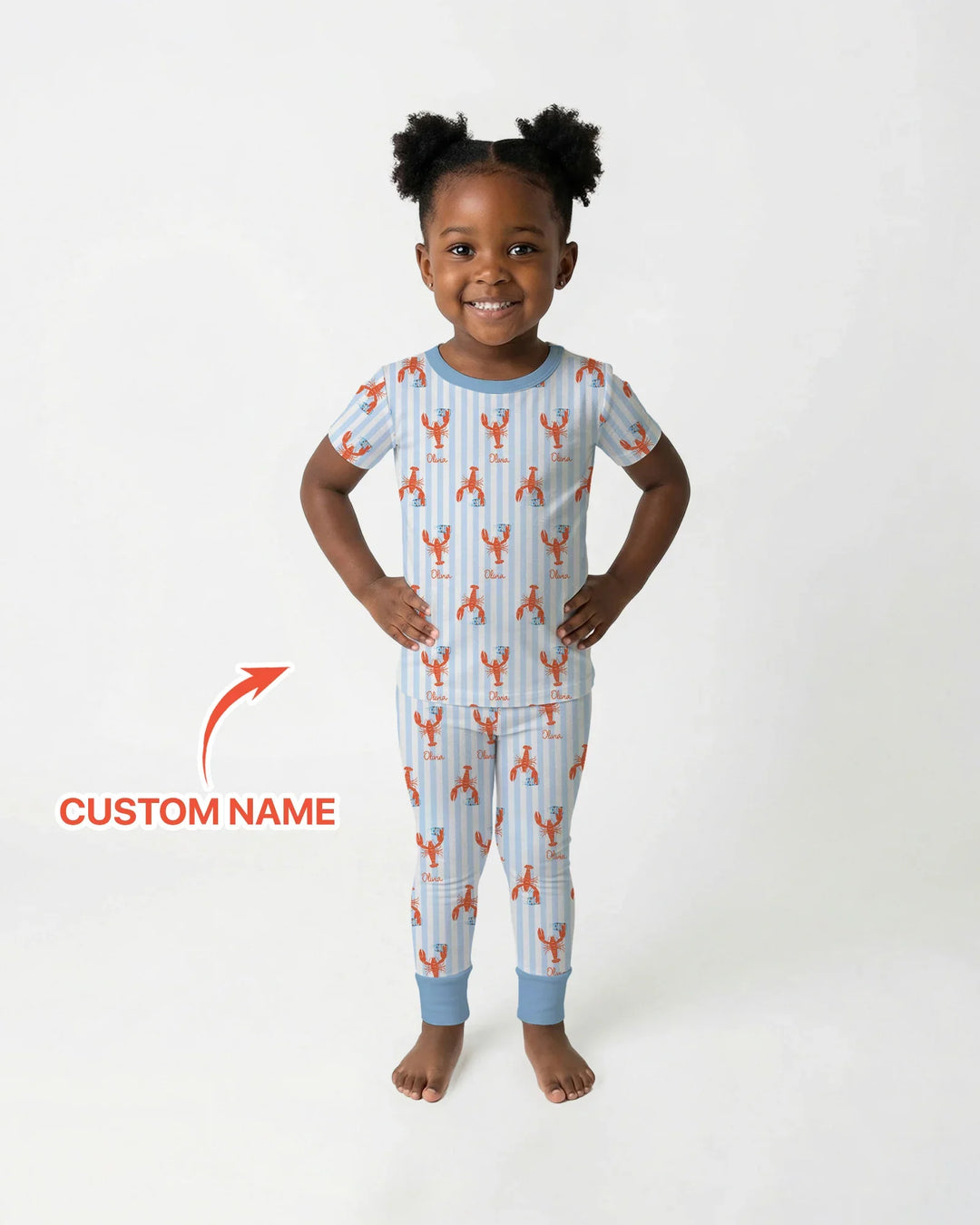 Custom Name Crawfish Beer Season Bamboo Two Piece Short Sleeve Pajama Set
